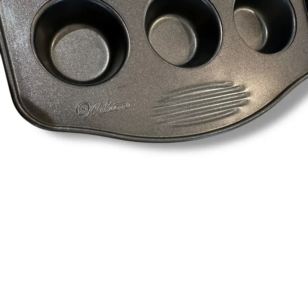 Wilton Mini Muffin Pan Tin Cheese Cake Egg Rounds Non-Stick 12 Holes Heavyweight